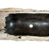 44" Petrified Wood Stone Vessel Sink, Black