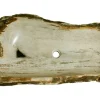 38.5" Petrified Wood Stone Vessel Sink, Brown, Cream, PEWD-#001
