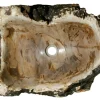 20.5" Petrified Wood Stone Vessel Sink, Beige, Brown