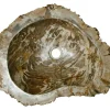 20" Petrified Wood Stone Vessel Sink, Brown, Taupe