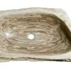27" Petrified Wood Stone Vessel Sink, Rectangle, Taupe, PEWD-#013