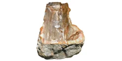 40" Petrified Wood Stone Vessel Sink, Brown, Red Orange, PEWD-#024