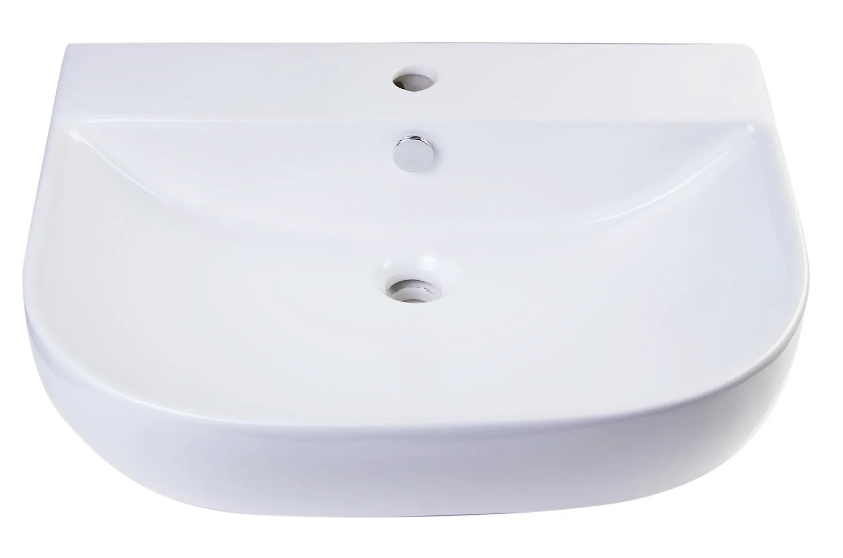 ALFI 24" White D-Bowl Porcelain Wall Mounted Bath Sink, AB111