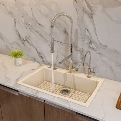 ALFI Biscuit 30" Drop-In Single Bowl Granite Composite Kitchen Sink, AB3020DI-B
