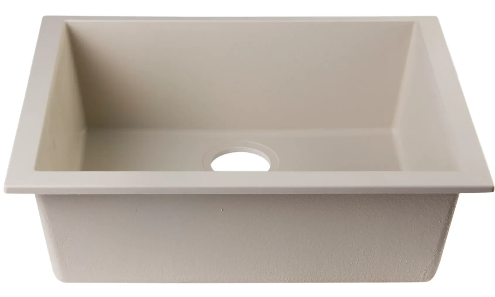 ALFI Biscuit 24" Undermount Single Bowl Granite Composite Kitchen Sink, AB2420UM-B