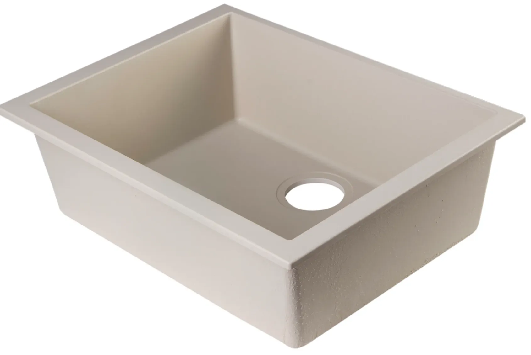 ALFI Biscuit 24" Undermount Single Bowl Granite Composite Kitchen Sink, AB2420UM-B