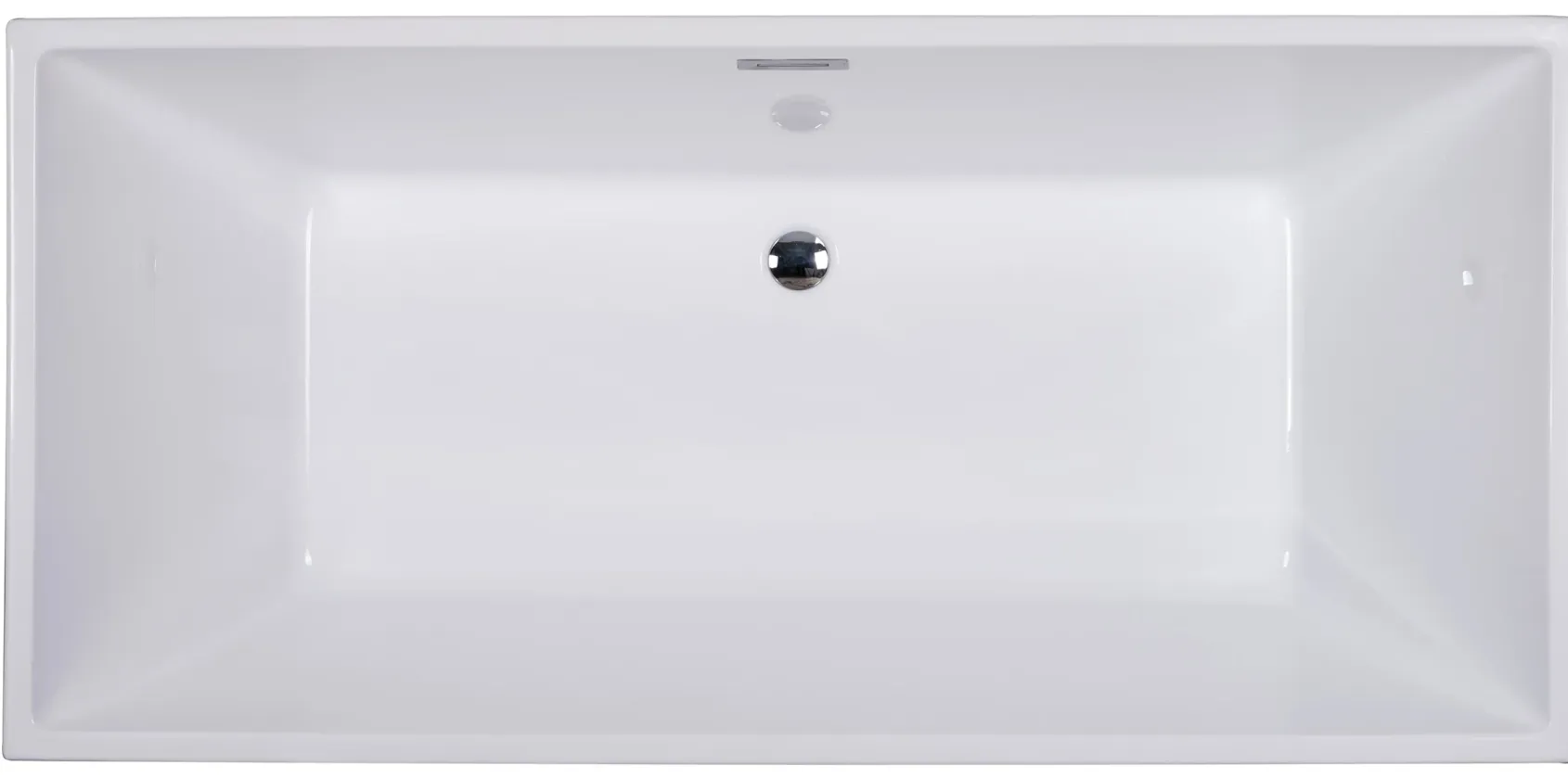 ALFI brand 67" Acrylic Free Standing Rectangle Soaking Bathtub, White, AB8832