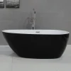 ALFI brand 59" Acrylic Free Standing Oval Soaking Bathtub, Black, AB8862