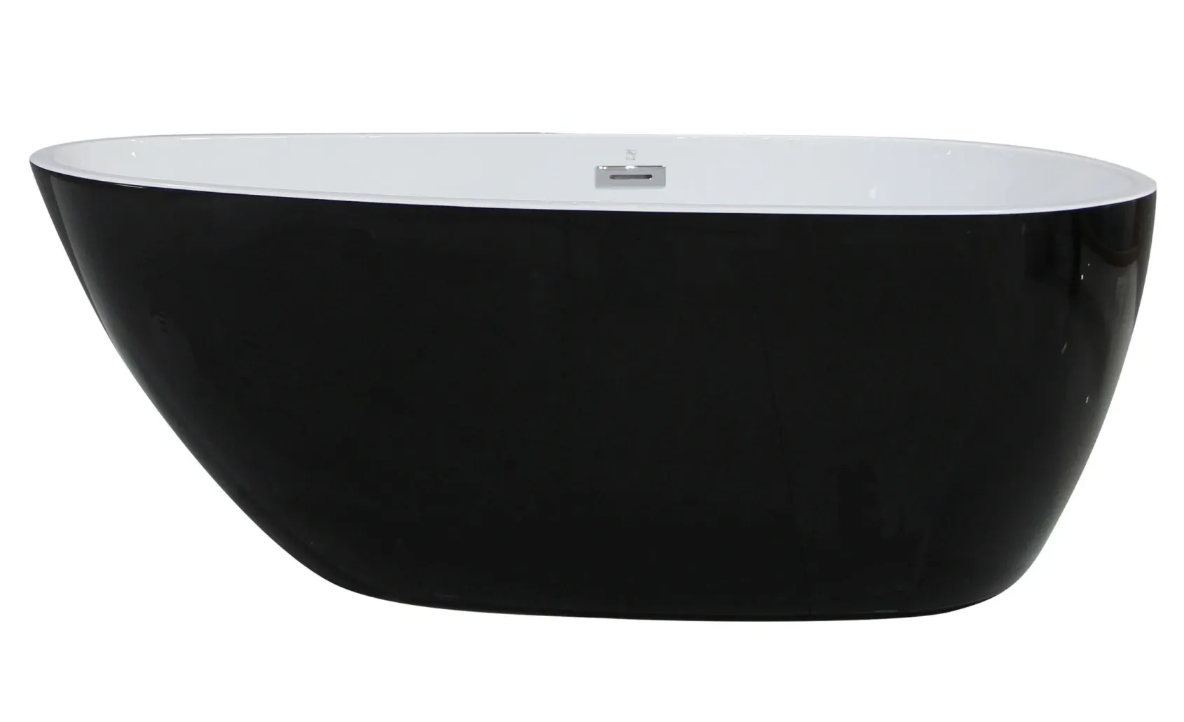 ALFI brand 59" Acrylic Free Standing Oval Soaking Bathtub, Black, AB8862