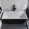 ALFI brand 59" Acrylic Free Standing Rectangle Soaking Bathtub, Black, AB8834