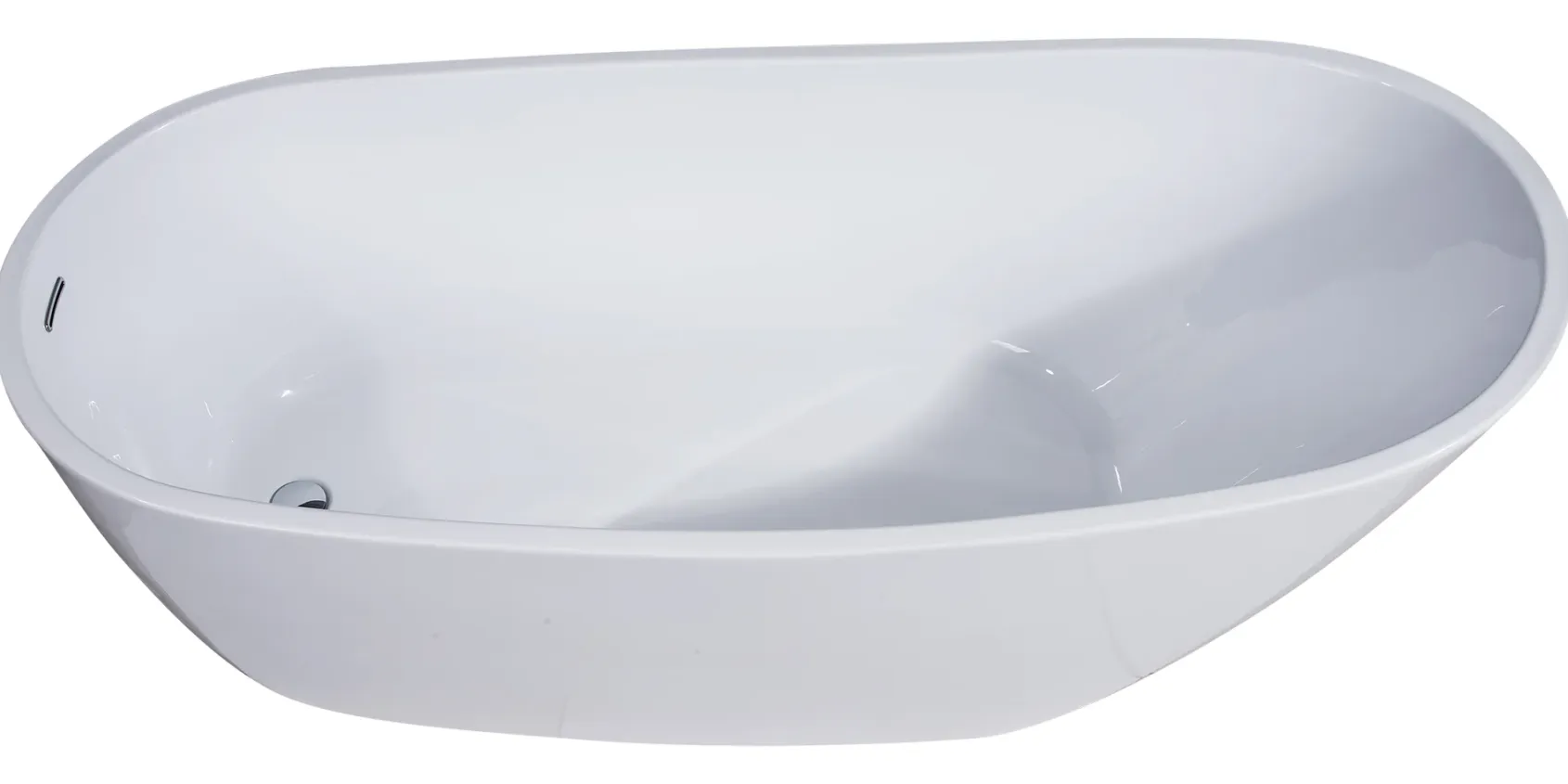 ALFI brand 68" Acrylic Free Standing Oval Soaking Bathtub, White, AB8826