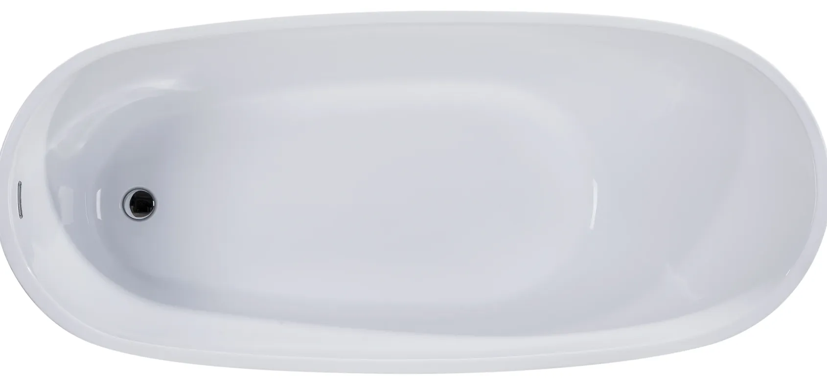 ALFI brand 68" Acrylic Free Standing Oval Soaking Bathtub, White, AB8826