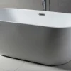 ALFI brand 67" Acrylic Free Standing Oval Soaking Bathtub, White, AB8839