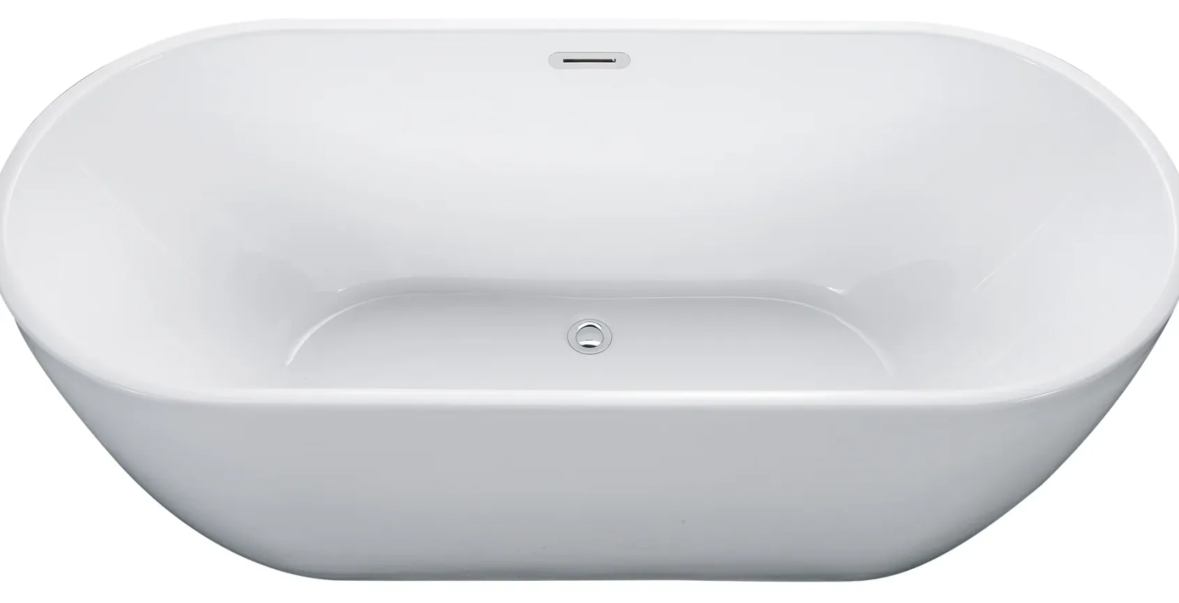 ALFI brand 67" Acrylic Free Standing Oval Soaking Bathtub, White, AB8839