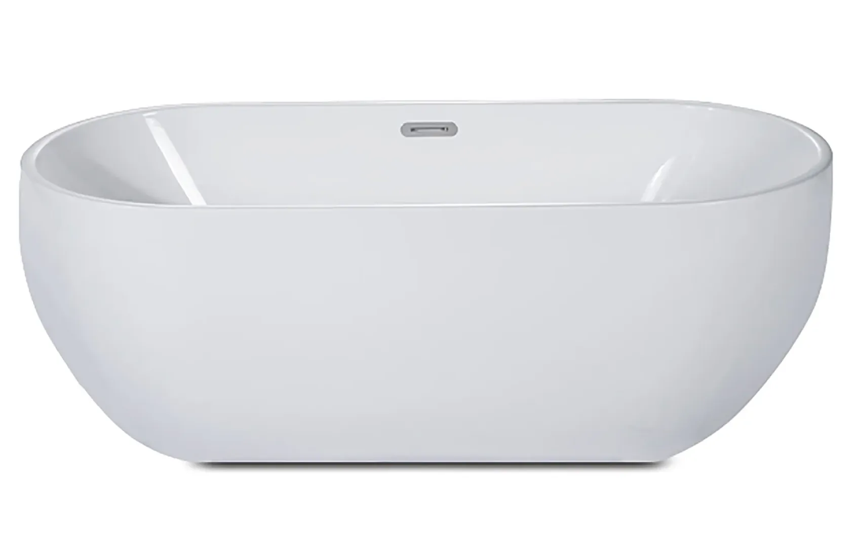 ALFI brand 67" Acrylic Free Standing Oval Soaking Bathtub, White, AB8839