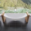 ALFI brand 79" Acrylic Wall Mount Oval Bathtub, White Matte, HammockTub1-WM