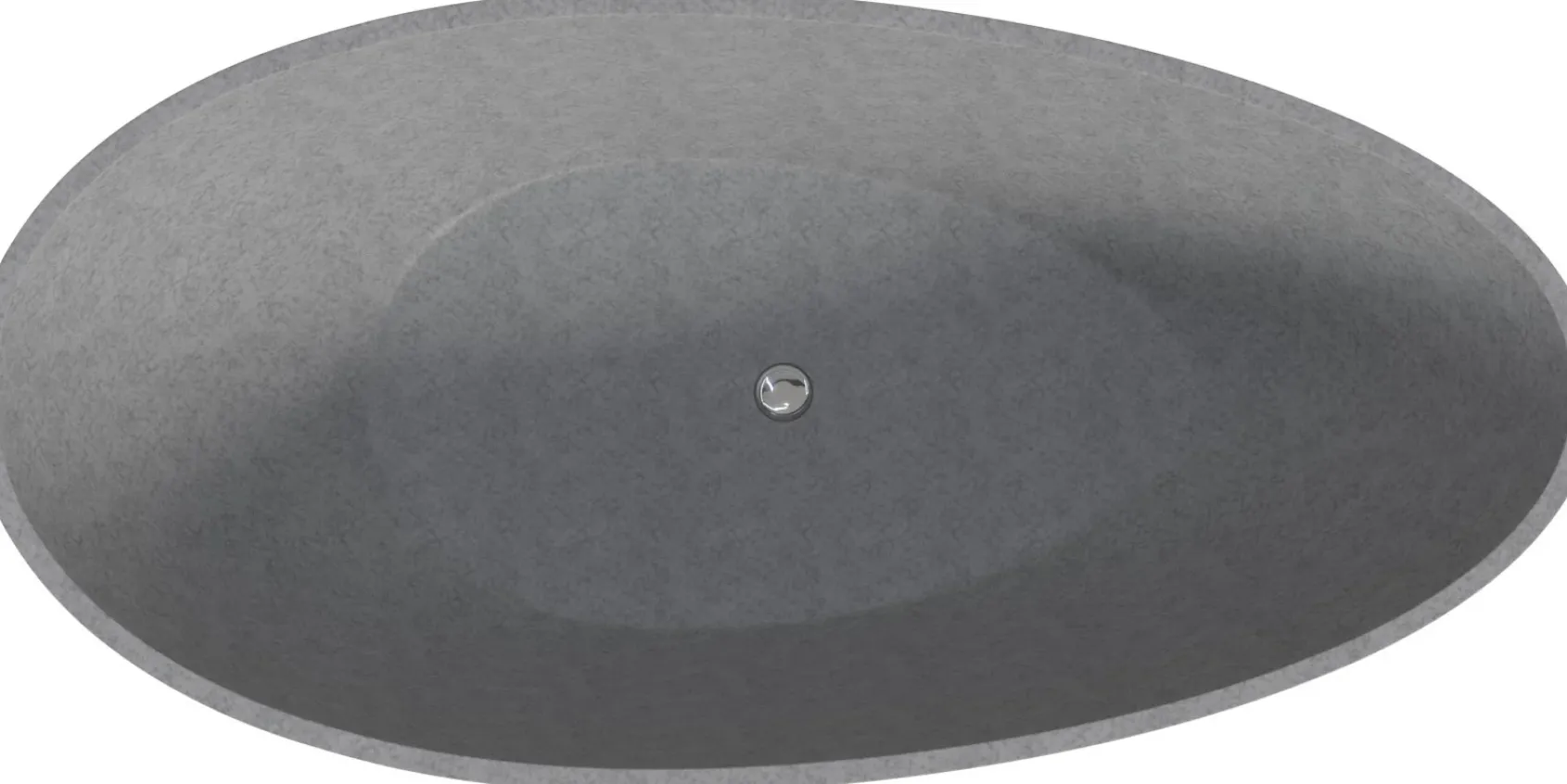 ALFI brand 72" Concrete Free Standing Oval Bathtub, Gray Matte, ABCO72TUB