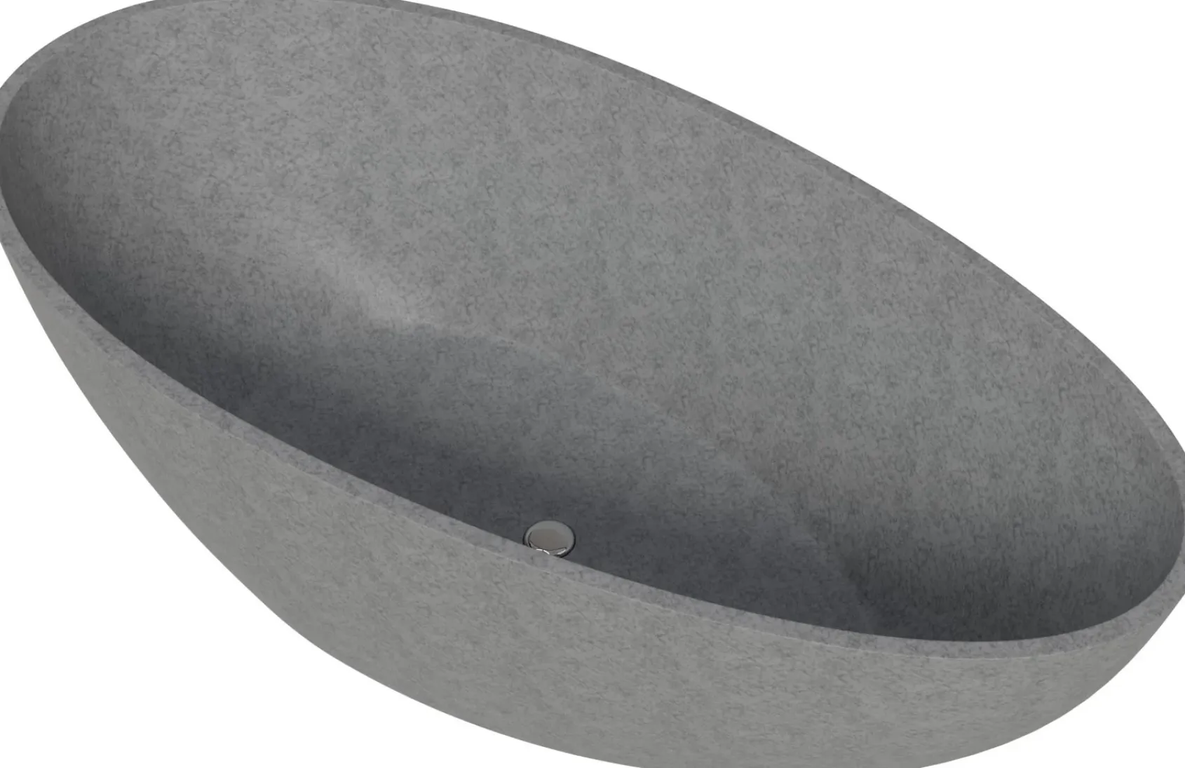 ALFI brand 72" Concrete Free Standing Oval Bathtub, Gray Matte, ABCO72TUB