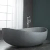 ALFI brand 63" Concrete Free Standing Oval Bathtub, Gray Matte, ABCO63TUB