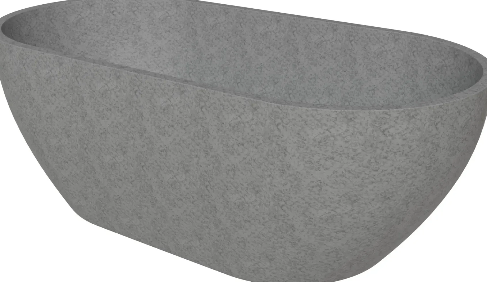 ALFI brand 59" Concrete Free Standing Oval Bathtub, Gray Matte, ABCO59TUB