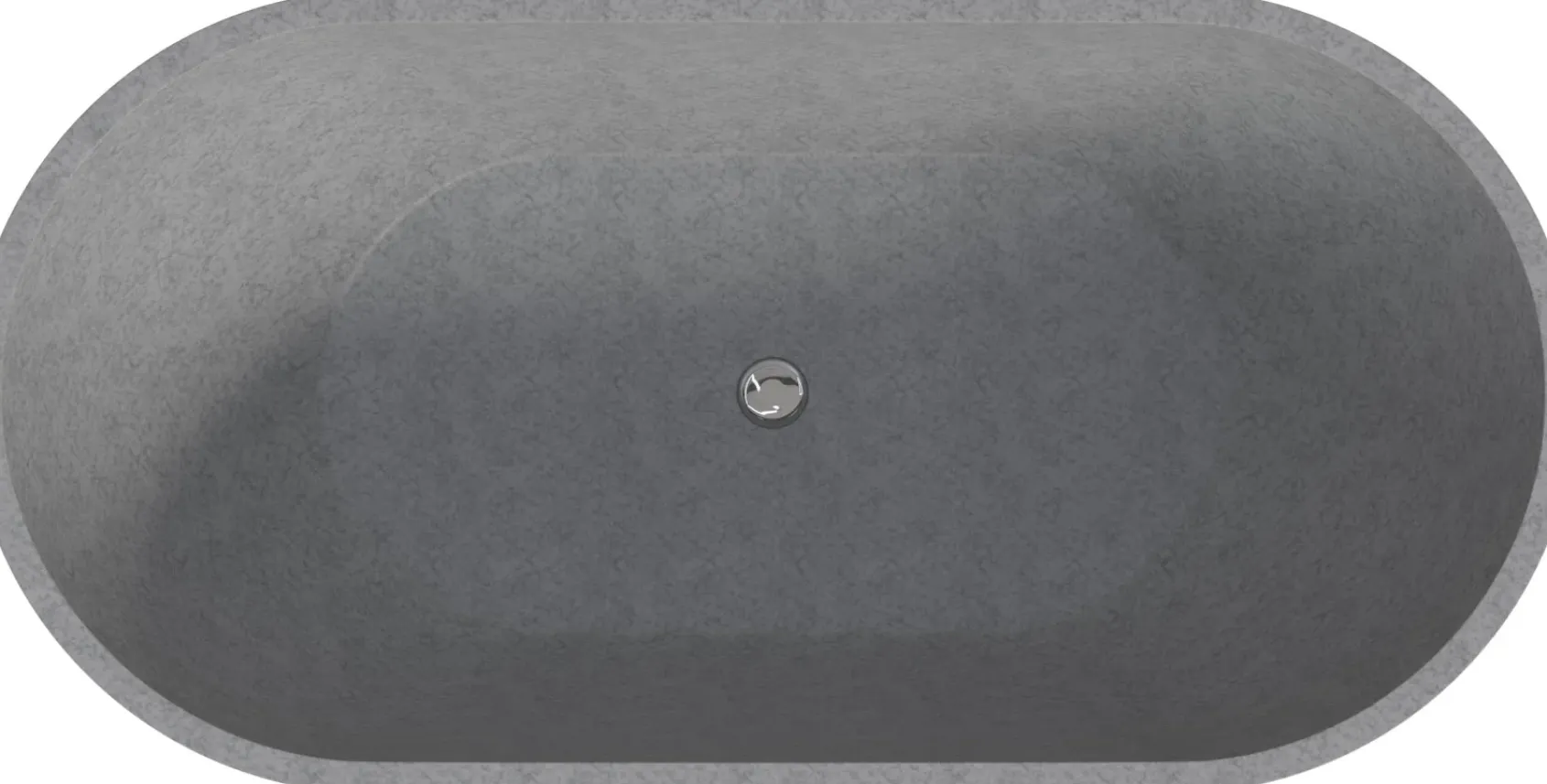 ALFI brand 59" Concrete Free Standing Oval Bathtub, Gray Matte, ABCO59TUB
