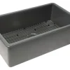 ALFI brand 32" Drop In Fireclay Kitchen Sink, Gray Matte, No Faucet Hole, ABF3219SUD-GM