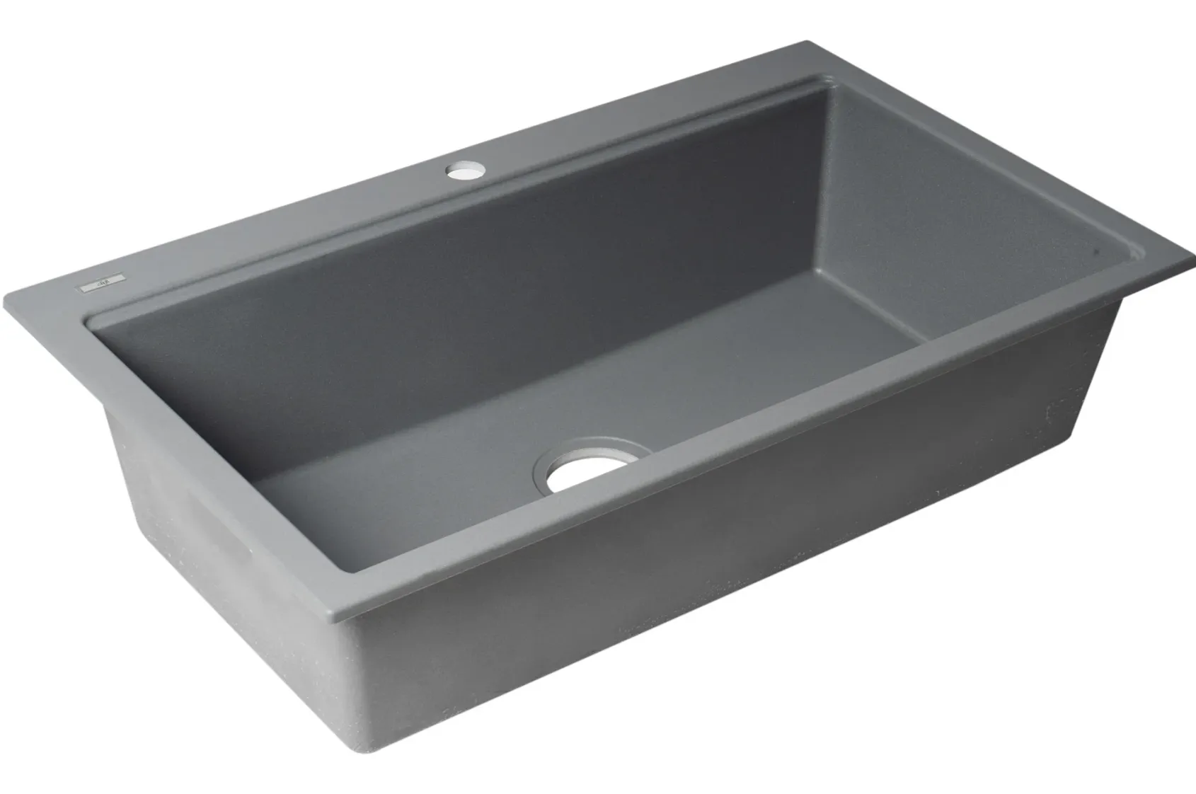 ALFI brand 34" Drop In Granite Composite Workstation Kitchen Sink with Accessories, Titanium, 1 Faucet Hole, AB3418SBDI-T