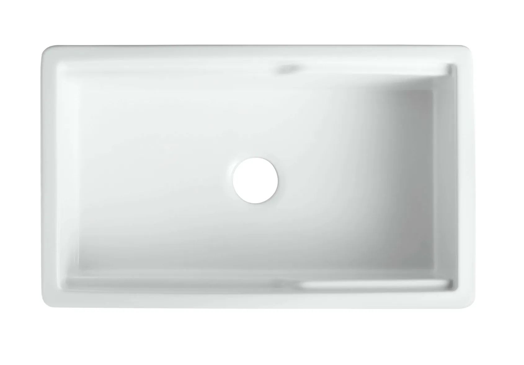 ALFI brand 32" Fireclay Workstation Dual Mount Kitchen Sink, White, Includes Drainboard, No Faucet Hole, ABFS3219SUD-W