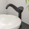 ALFI brand 1.2 GPM Lever Curved Spout Bathroom Faucet, Modern, Black Matte, AB1570-BM