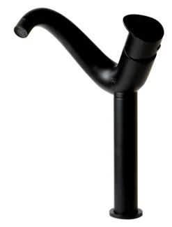 ALFI brand 1.2 GPM Lever Curved Spout Bathroom Faucet, Modern, Black Matte, AB1570-BM