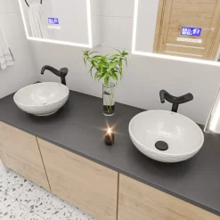 ALFI brand 1.2 GPM Lever Curved Spout Bathroom Faucet, Modern, Black Matte, AB1570-BM