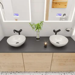 ALFI brand 1.2 GPM Lever Curved Spout Bathroom Faucet, Modern, Black Matte, AB1570-BM