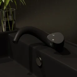 ALFI brand 1.2 GPM Lever Curved Spout Bathroom Faucet, Modern, Black Matte, AB1572-BM