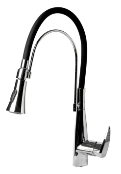 ALFI brand 1.8 GPM Lever Gooseneck Spout Touch Kitchen Faucet, Modern, Gray, Polished Chrome, ABKF3001-PC