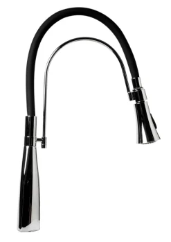 ALFI brand 1.8 GPM Lever Gooseneck Spout Touch Kitchen Faucet, Modern, Gray, Polished Chrome, ABKF3001-PC
