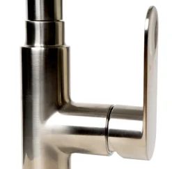 ALFI brand 1.8 GPM Lever Gooseneck Spout Touch Kitchen Faucet, Modern, Gray, Pull Down, Brushed Nickel, ABKF3480-BN