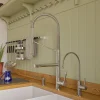 ALFI brand 1.7 GPM Lever Gooseneck Double Spout Touch Kitchen Faucet, Modern, Gray, Polished Chrome, ABKF3787-PC