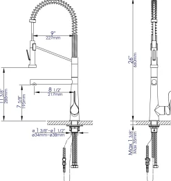 ALFI brand 1.7 GPM Lever Gooseneck Double Spout Touch Kitchen Faucet, Modern, Gray, Polished Chrome, ABKF3787-PC