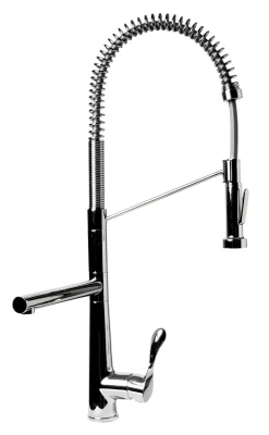 ALFI brand 1.7 GPM Lever Gooseneck Double Spout Touch Kitchen Faucet, Modern, Gray, Polished Chrome, ABKF3787-PC