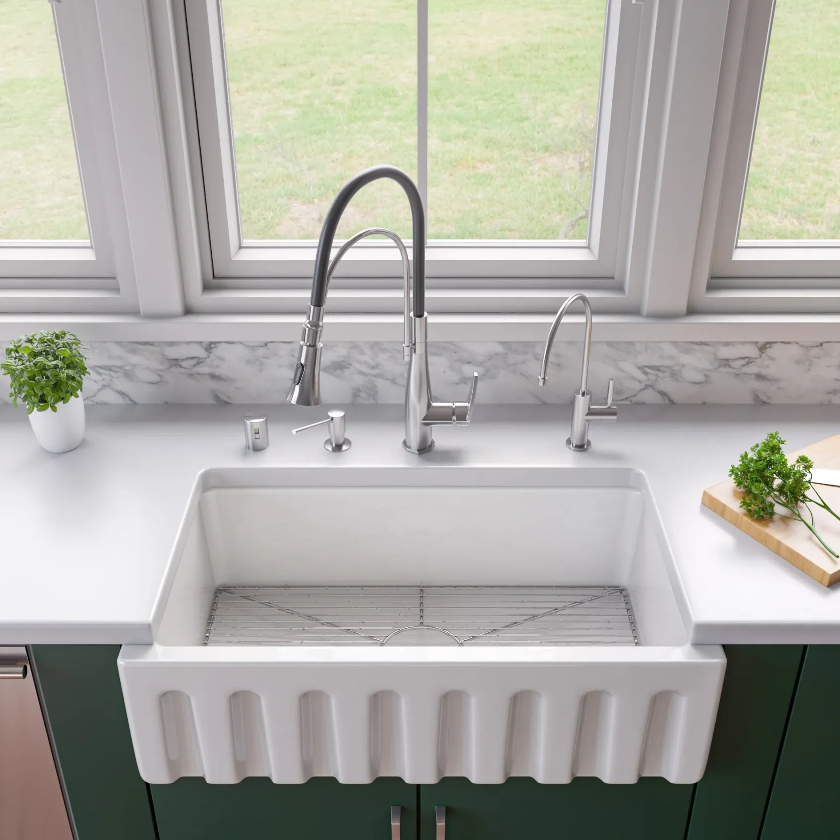 ALFI brand 1.8 GPM Lever Gooseneck Spout Touch Kitchen Faucet, Modern, Gray, Brushed Nickel, ABKF3001-BN