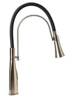 ALFI brand 1.8 GPM Lever Gooseneck Spout Touch Kitchen Faucet, Modern, Gray, Brushed Nickel, ABKF3001-BN