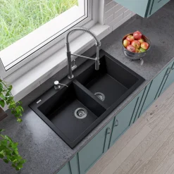 ALFI brand 1.8 GPM Lever Gooseneck Spout Touch Kitchen Faucet, Modern, Gray, Brushed Nickel, ABKF3732-BN