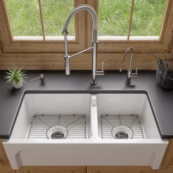 ALFI brand 1.8 GPM Lever Gooseneck Spout Touch Kitchen Faucet, Modern, Gray, Brushed Nickel, ABKF3732-BN