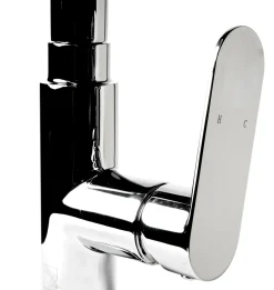 ALFI brand 1.8 GPM Lever Gooseneck Spout Touch Kitchen Faucet, Modern, Gray, Pull Down, Polished Chrome, ABKF3480-PC