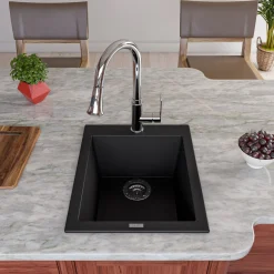 ALFI brand 1.8 GPM Lever Gooseneck Spout Touch Kitchen Faucet, Modern, Gray, Pull Down, Polished Chrome, ABKF3480-PC