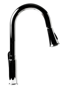 ALFI brand 1.8 GPM Lever Gooseneck Spout Touch Kitchen Faucet, Modern, Gray, Pull Down, Polished Chrome, ABKF3480-PC
