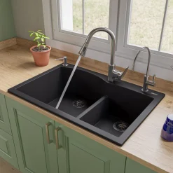 ALFI brand 1.8 GPM Lever Gooseneck Spout Touch Kitchen Faucet, Modern, Gray, Pull Down, Brushed Nickel, ABKF3889-BN