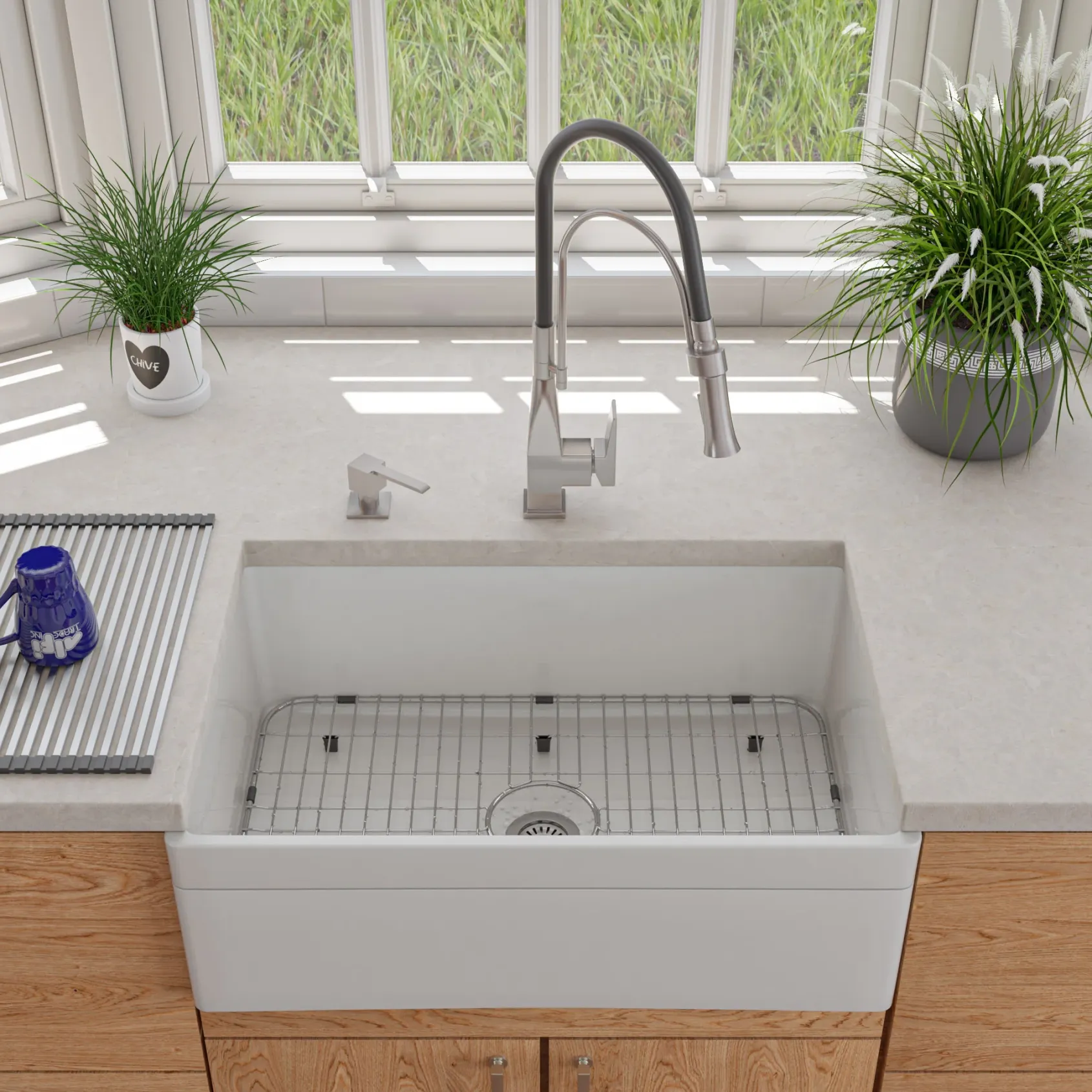 ALFI brand 1.8 GPM Lever Gooseneck Spout Touch Kitchen Faucet, Modern, Gray, Brushed Nickel, ABKF3023-BN