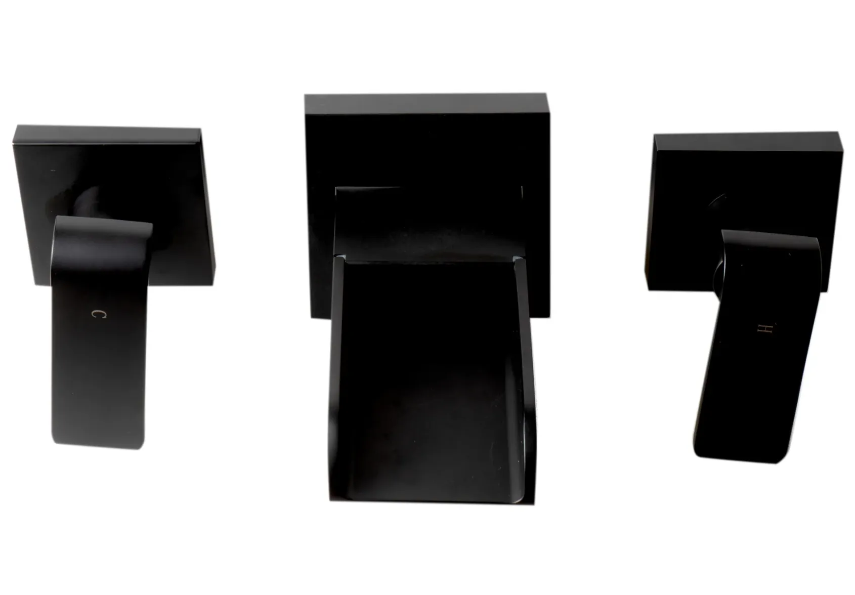 ALFI brand 1.2 GPM Lever Waterfall Spout Bathroom Faucet, Modern, Black Matte, AB1796-BM