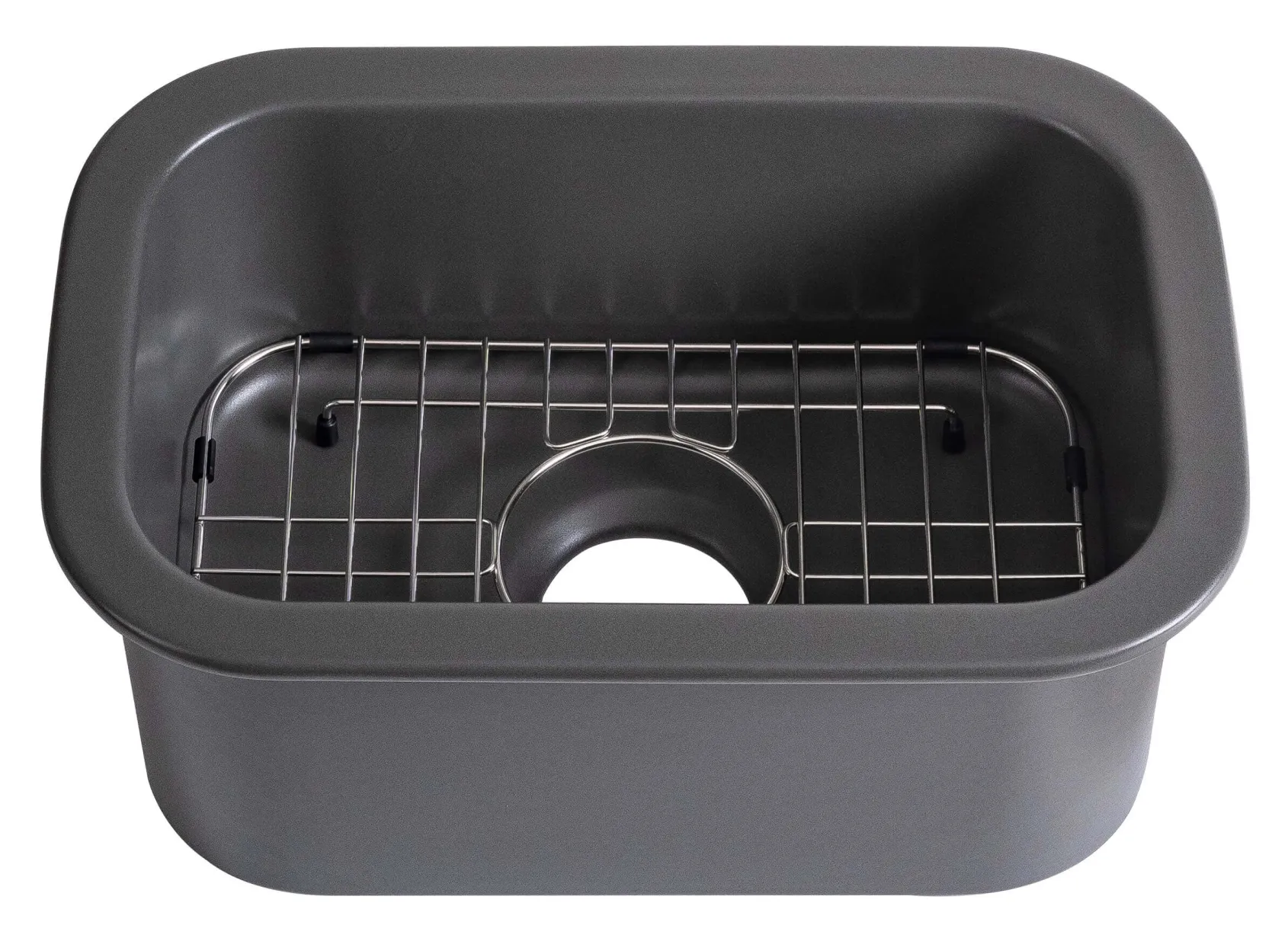 ALFI brand 19" Rectangle Fireclay Bar/Prep Sink, Gray Matte, ABF1319UD-GM